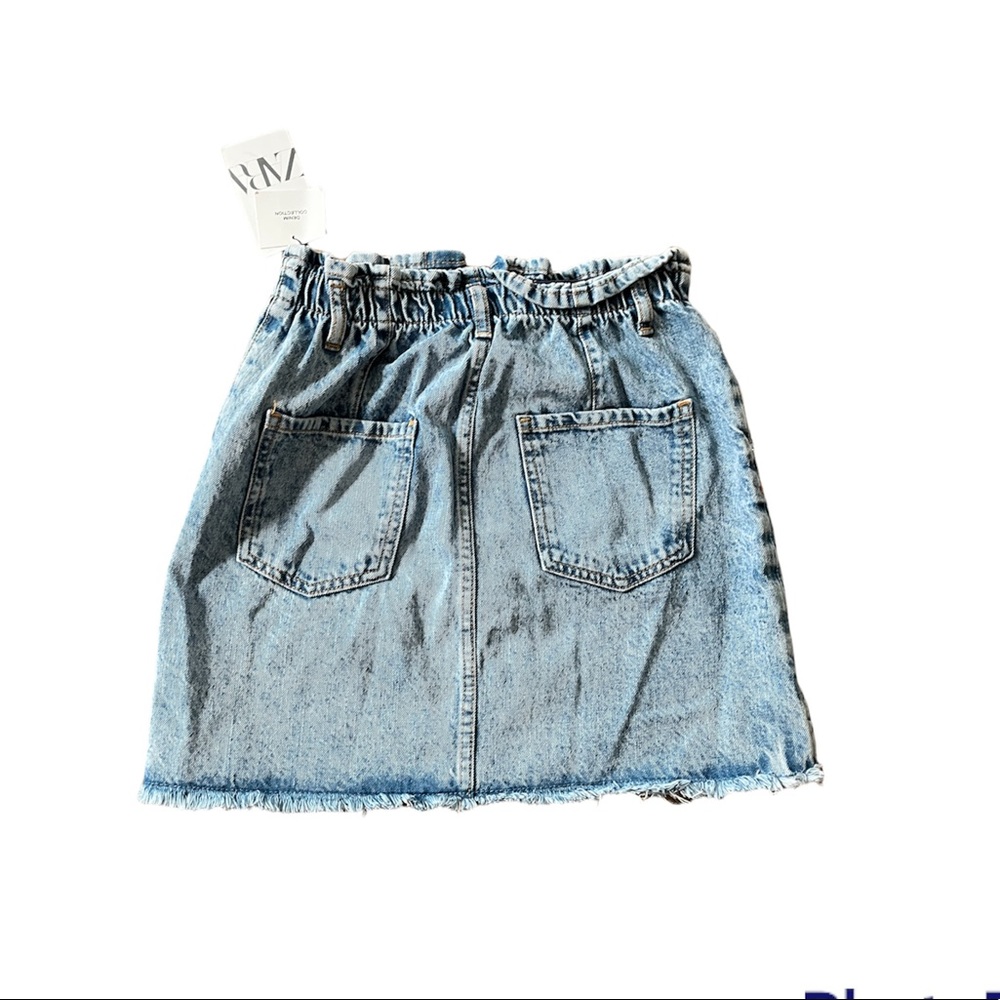 Zara Blue Denim Skirt Size XS Girls 13-14Y A-Line Mini Jean Skirt Juniors Women - Picture 3 of 5